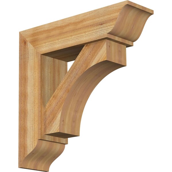 Ekena Millwork Westlake Traditional Rough Sawn Bracket w/ Offset Brace, Western Red Cedar, 8"W x 28"D x 28"H BKT0806X28X28WTL01RWR - main